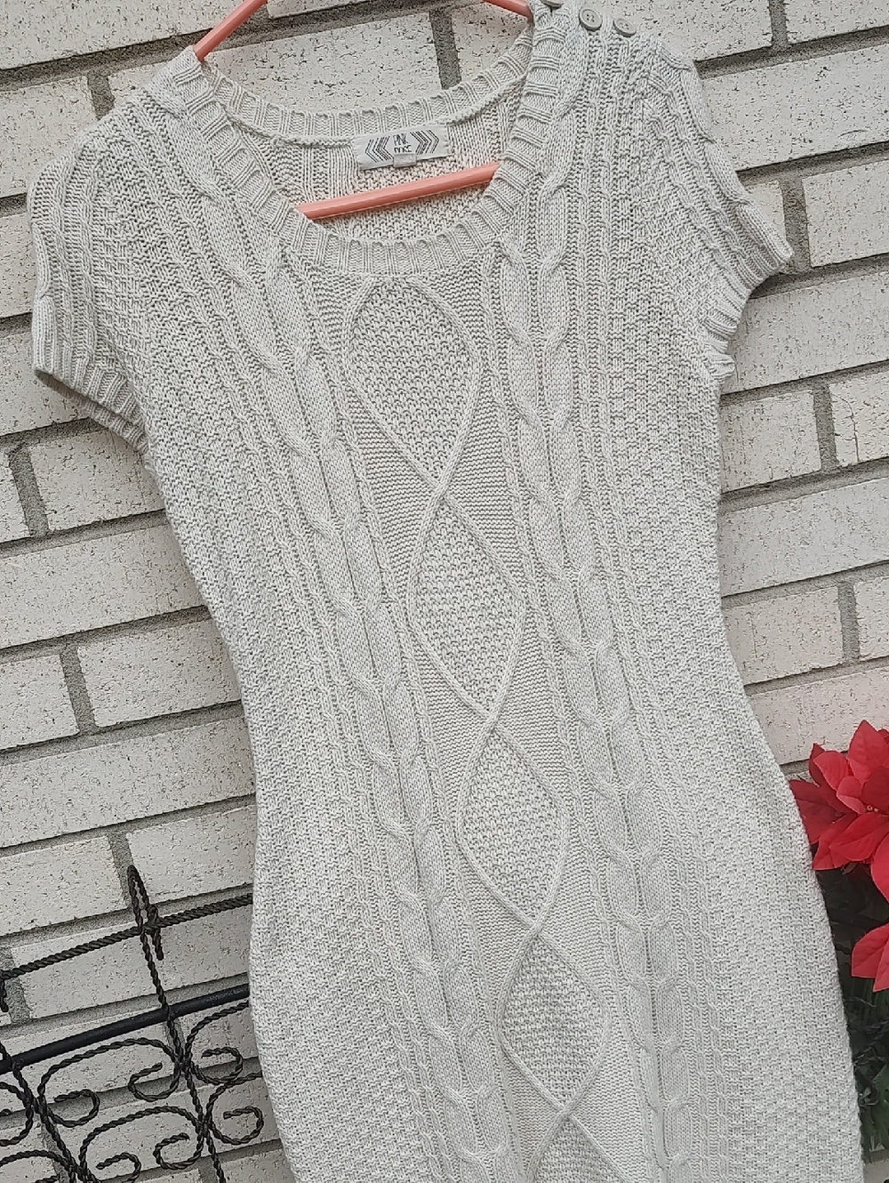 White Sweater Dress - Picture 4 of 9